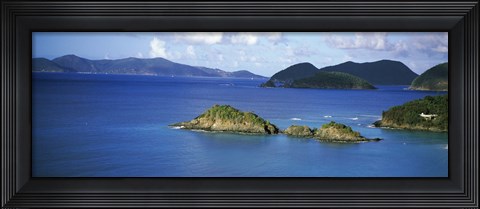 Framed Hills at a coast, Trunk Bay, St. John, US Virgin Islands Print