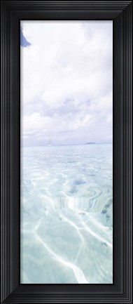 Framed Rippled pattern on blue water surface, Cinnamon Bay, St. John, US Virgin Islands Print