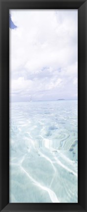 Framed Rippled pattern on blue water surface, Cinnamon Bay, St. John, US Virgin Islands Print