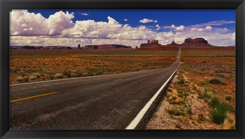 Framed Road passing through a valley, Monument Valley, San Juan County, Utah, USA Print