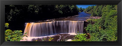 Framed Waterfall in a forest, Tahquamenon Falls, Tahquamenon River, Michigan, USA Print