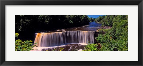 Framed Waterfall in a forest, Tahquamenon Falls, Tahquamenon River, Michigan, USA Print