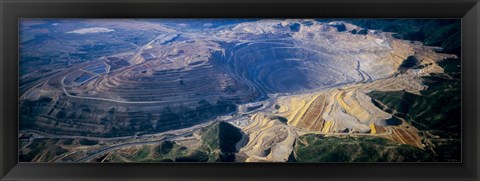 Framed Aerial view of copper mines, Utah, USA Print