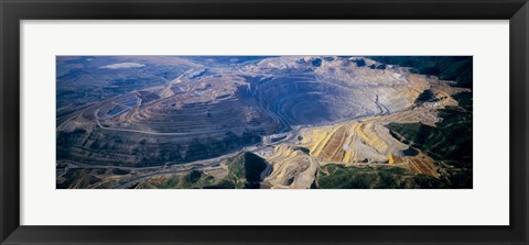Framed Aerial view of copper mines, Utah, USA Print
