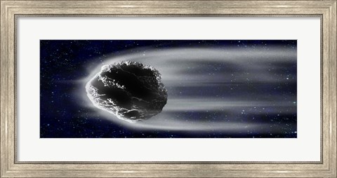 Framed Comet in space Print