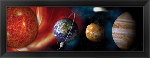 Framed Sun and planets Print