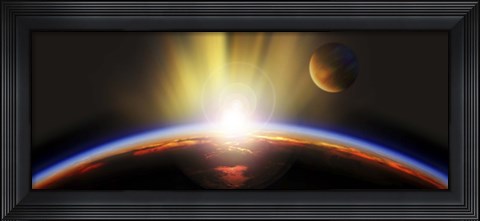 Framed Sunrise over earth Print