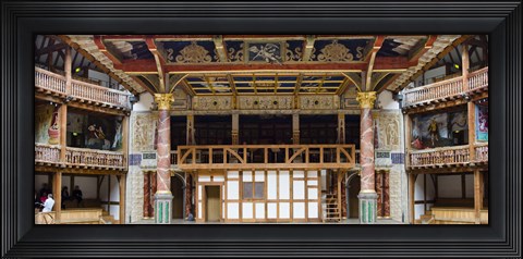Framed Interiors of a stage theater, Globe Theatre, London, England Print