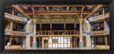 Framed Interiors of a stage theater, Globe Theatre, London, England Print