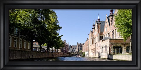 Framed Canal in Bruges, West Flanders, Belgium Print