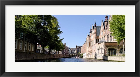 Framed Canal in Bruges, West Flanders, Belgium Print