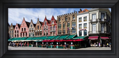 Framed Market at a town square, Bruges, West Flanders, Belgium Print