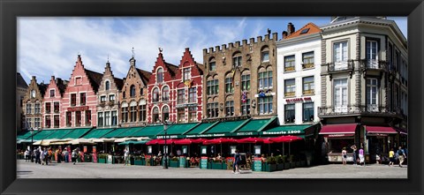 Framed Market at a town square, Bruges, West Flanders, Belgium Print