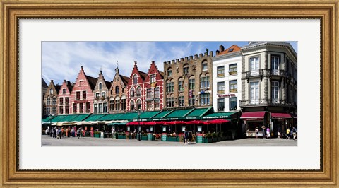 Framed Market at a town square, Bruges, West Flanders, Belgium Print