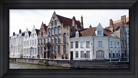 Framed Houses along a canal, Bruges, West Flanders, Belgium Print
