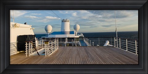 Framed Cruise ship deck, Bruges, West Flanders, Belgium Print
