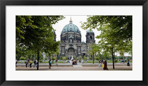 Framed People in a park in front of a cathedral, Berlin Cathedral, Berlin, Germany Print