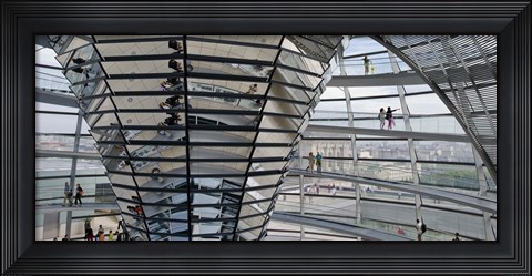 Framed Mirrored cone at the center of the dome, Reichstag Dome, The Reichstag, Berlin, Germany Print