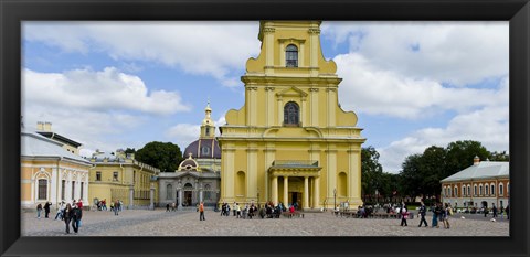 Framed Facade of a cathedral, Peter and Paul Cathedral, Peter and Paul&#39;s Fortress, St. Petersburg, Russia Print