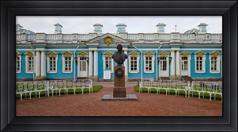 Framed Facade of a palace, Tsarskoe Selo, Catherine Palace, St. Petersburg, Russia Print