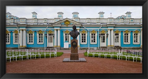 Framed Facade of a palace, Tsarskoe Selo, Catherine Palace, St. Petersburg, Russia Print