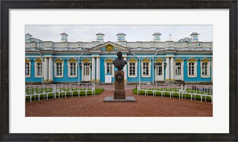Framed Facade of a palace, Tsarskoe Selo, Catherine Palace, St. Petersburg, Russia Print