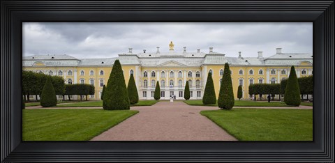 Framed Facade of a palace, Peterhof Grand Palace, St. Petersburg, Russia Print