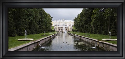 Framed Canal at Grand Cascade at Peterhof Grand Palace, St. Petersburg, Russia Print