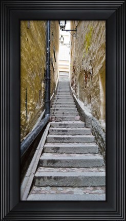 Framed Stairway along walls, Gamla Stan, Stockholm, Sweden Print