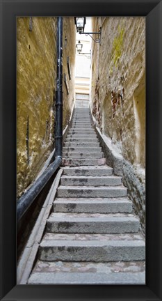 Framed Stairway along walls, Gamla Stan, Stockholm, Sweden Print