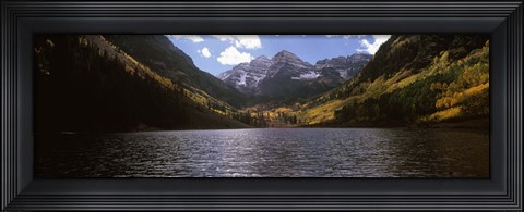 Framed Lake with mountain range in the background, Aspen, Pitkin County, Colorado, USA Print