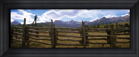 Framed Fence in a field, State Highway 62, Ridgway, Colorado Print