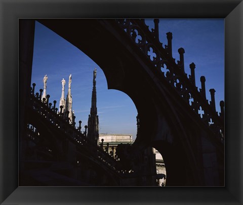 Framed Low angle view of a cathedral, Duomo Di Milano, Milan, Lombardy, Italy Print