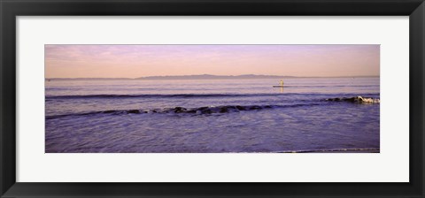 Framed Paddle-boarder in sea, Santa Rosa Island, Santa Rosa County, California, USA Print