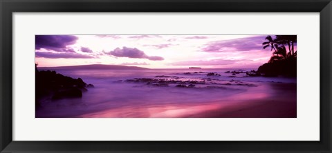 Framed Maui Coast at sunset, Makena, Maui, Hawaii, USA Print