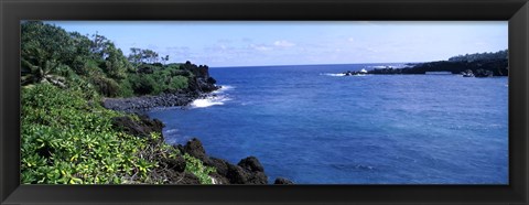 Framed Black Sand Beach, Hana Highway, Waianapanapa State Park, Maui, Hawaii Print