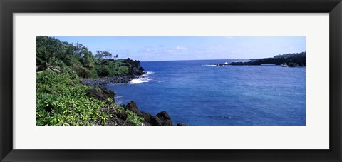 Framed Black Sand Beach, Hana Highway, Waianapanapa State Park, Maui, Hawaii Print