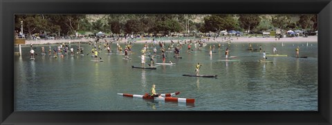 Framed Paddleboarders, Dana Point, California Print