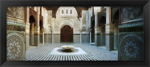 Framed Interiors of a medersa, Medersa Bou Inania, Fez, Morocco Print