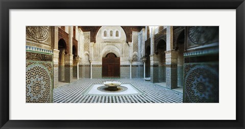 Framed Interiors of a medersa, Medersa Bou Inania, Fez, Morocco Print