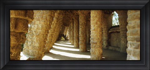 Framed Architectural detail, Park Guell, Barcelona, Catalonia, Spain (horizontal) Print