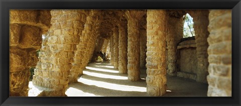 Framed Architectural detail, Park Guell, Barcelona, Catalonia, Spain (horizontal) Print