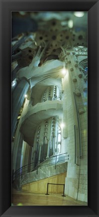 Framed Interiors of a church designed by Catalan architect Antonio Gaudi, Sagrada Familia, Barcelona, Catalonia, Spain Print