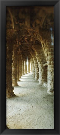 Framed Architectural detail, Park Guell, Barcelona, Catalonia, Spain (vertical) Print