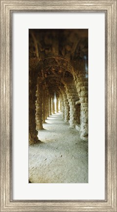 Framed Architectural detail, Park Guell, Barcelona, Catalonia, Spain (vertical) Print