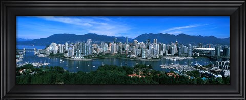 Framed Aerial view of a cityscape, Vancouver, British Columbia, Canada 2011 Print