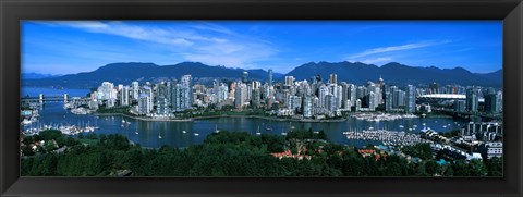 Framed Aerial view of a cityscape, Vancouver, British Columbia, Canada 2011 Print