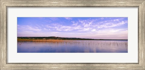 Framed Reflection of clouds in a lake, Elephant Butte Lake, New Mexico, USA Print