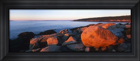 Framed Rock formations on the coast, Otter Creek Cove, Acadia National Park, Mount Desert Island, Hancock County, Maine, USA Print