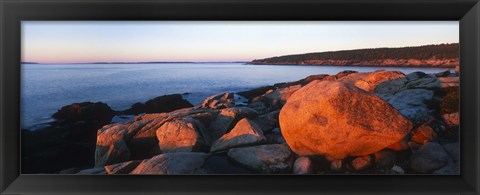 Framed Rock formations on the coast, Otter Creek Cove, Acadia National Park, Mount Desert Island, Hancock County, Maine, USA Print